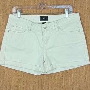 GAP 8 White Denim Distressed Cuffed Short Shorts Mid-Rise Casual Everyday Cotton